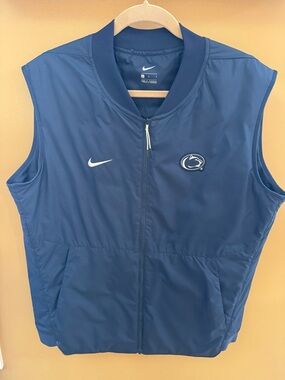 Nike Penn State Blue Sleeveless Jacket Vest Therma Performance Nittany Lion: L